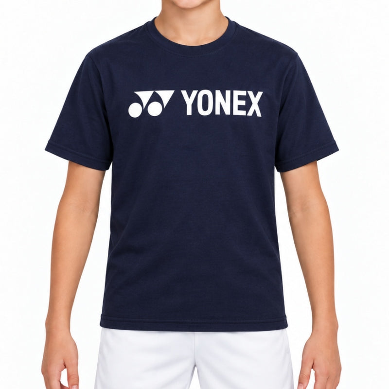 Tricou de tenis pentru copii Yonex din bumbac Junior Navy