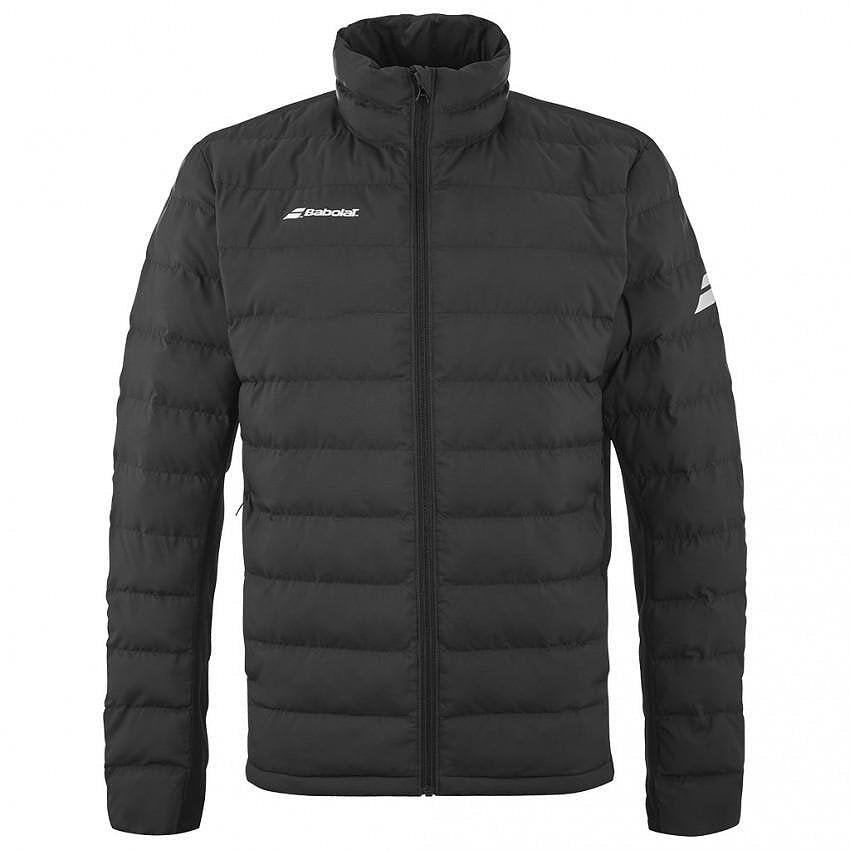 Men's Babolat EXERCISE PADDED 2024 jacket - black for tennis gear and autumn-winter comfort