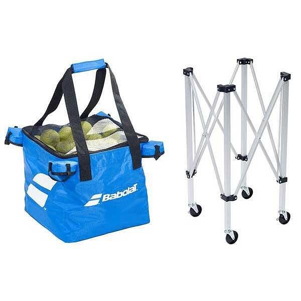 Babolat wheeled ball basket – a lightweight, foldable, and convenient basket for tennis and padel balls, up to 120 balls.
