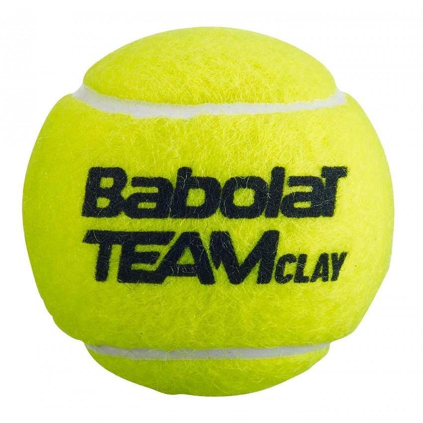 Тенис топки Babolat TEAM CLAY x3 за червени кортове, издръжливи и комфортни, подходящи за тенис екипировка