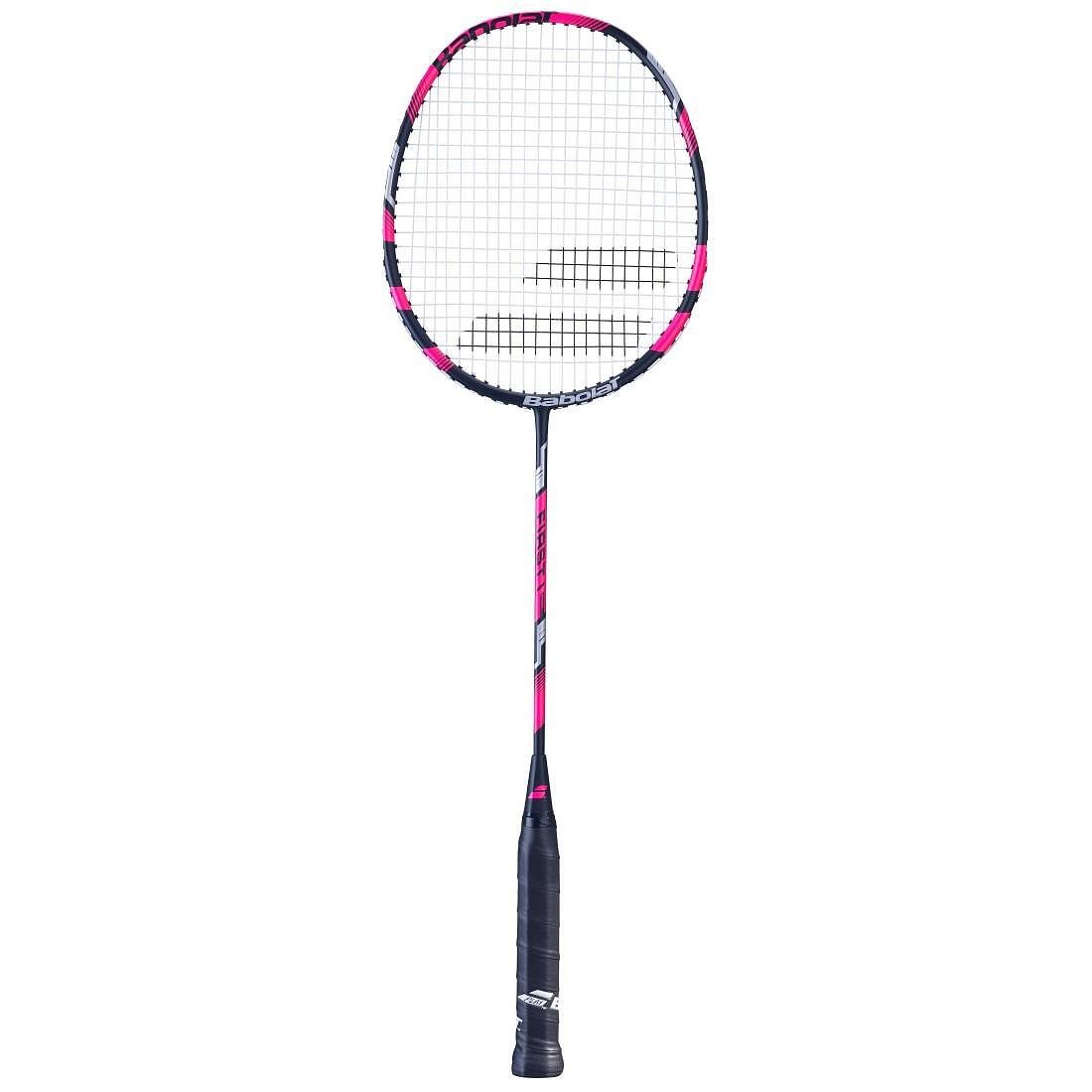Бадминтон ракета Babolat FIRST I Pink (наплетена) – лека и маневрена ракета за начинаещи играчи