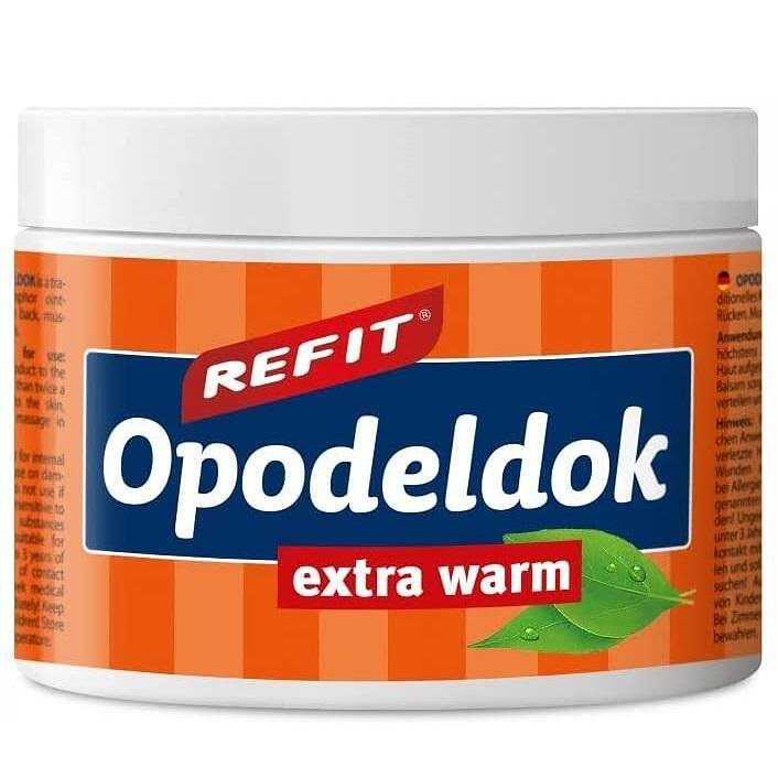 Balsam cu efect încălzitor pentru durere REFIT OPODELDOK HOT 500 ML cu conținut ridicat de extracte naturale