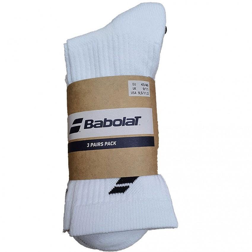 Babolat 3 pairs - white socks, white Babolat technical socks in a pack of 3 pairs for tennis and padel