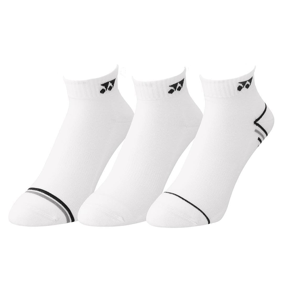 Yonex LOW CUT 19199 Socks - 3 pairs white low-cut Yonex sports socks for tennis and padel