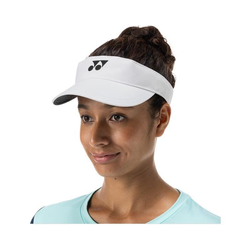 Vizieră de damă YONEX VISOR 40097 White - vizieră albă, elegantă, de tenis, cu protecție UV pentru sport feminin și echipament de tenis
