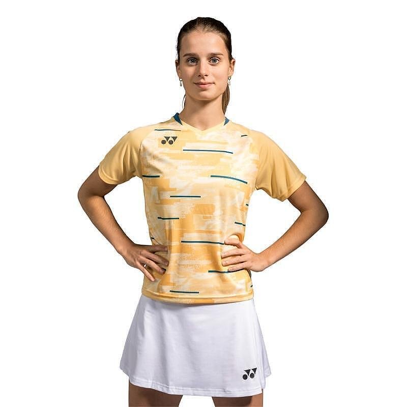 Yonex Women's 2025 Crew Neck Shirt CLUB TEAM Soft Yellow, yellow sporty Yonex T-shirt