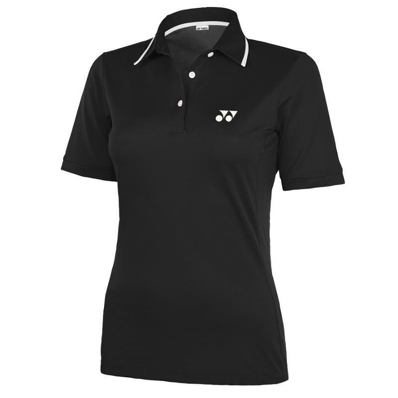 Yonex Women's Polo Black T-Shirt - an elegant black polo shirt for sports and everyday wear