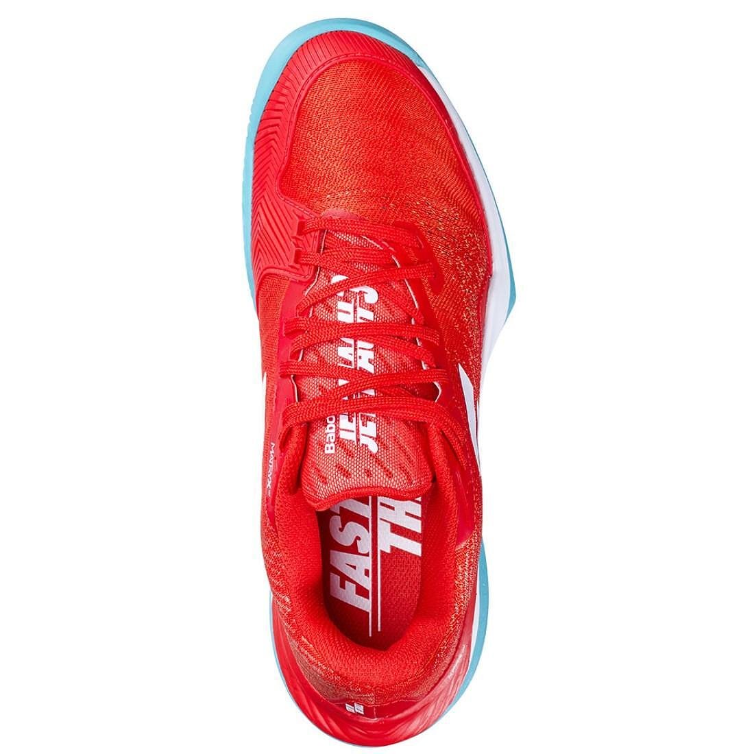 Дамски маратонки Babolat JET MACH 3 CLAY - fiesta red, леки и стабилни тенис маратонки за бързо движение