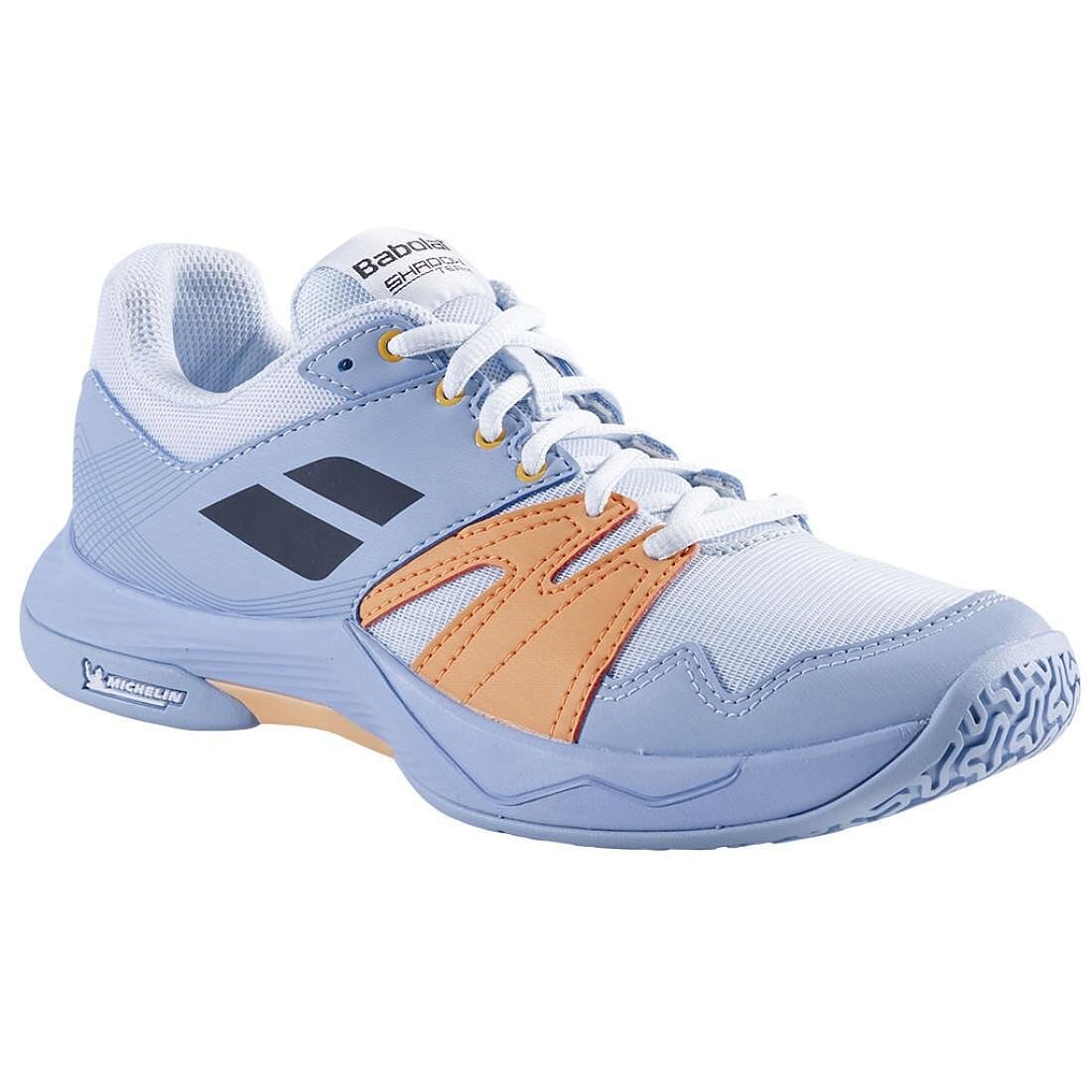 Дамски маратонки Babolat SHADOW TEAM 2 - light blue, тенис обувки с Michelin подметка за закрити кортове