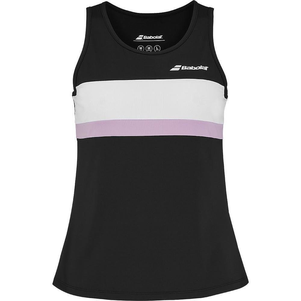 Дамски потник Babolat PADEL TANK - black за падел, лек и дишащ дизайн с овално деколте и свобода на движение