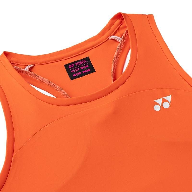 Дамски потник Yonex 16853 Cyber Orange – оранжев спортен модел с Racerback за тенис и падел.