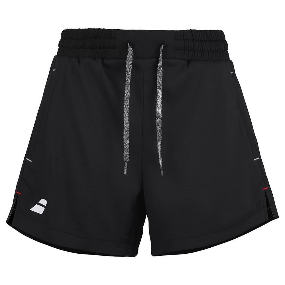 Women's Babolat EXERCISE SHORT shorts - black, black sports shorts for workouts and tennis