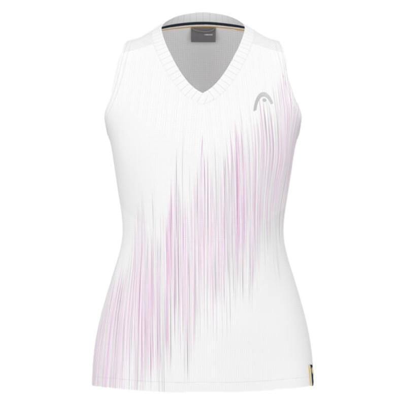 Women's HEAD Performance Tank Top / 814604 - VPXR, white sports tank top with V-neck and elegant stripes