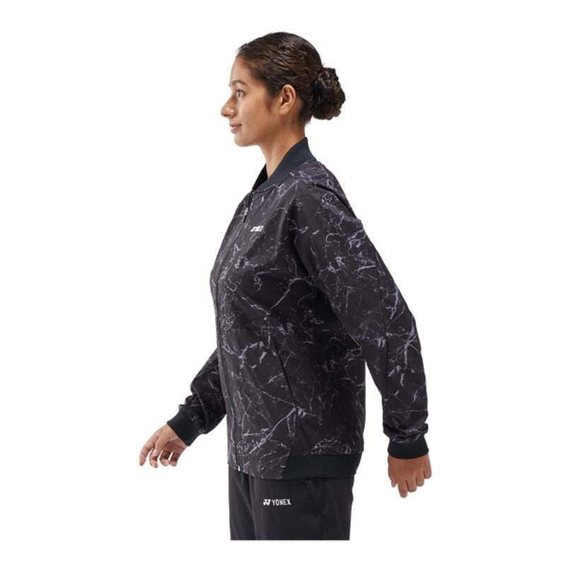 Дамско горнище Yonex Warm-up Jacket CLUB TEAM Black за тренировки, леко и комфортно, с OV Reduction технология