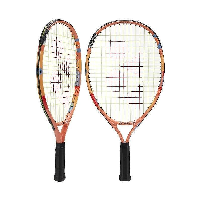 Yonex Junior 19 Coral Orange tennis racket for kids, lightweight and easy to use, with a gift of stickers from the Yonex kids' collection