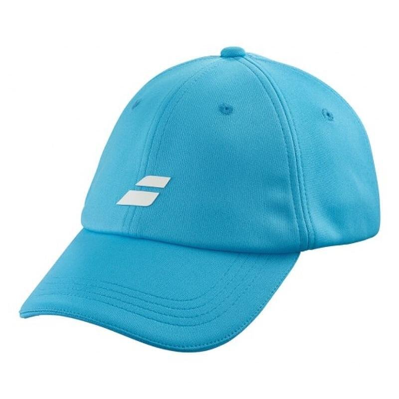 Kids' Babolat PURE LOGO CAP JR 2024 CYAN BLUE, lightweight sports cap made from recycled polyester for tennis and padel