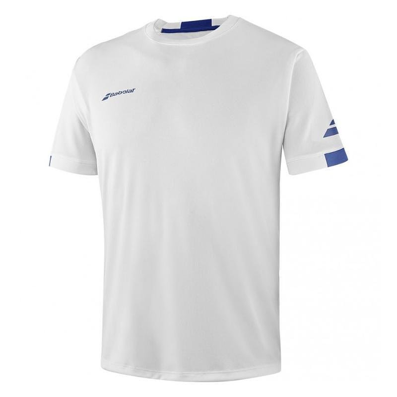 Tricou pentru copii Babolat PLAY CREW NECK TEE 2024 - alb, tricou sport alb pentru echipament de tenis