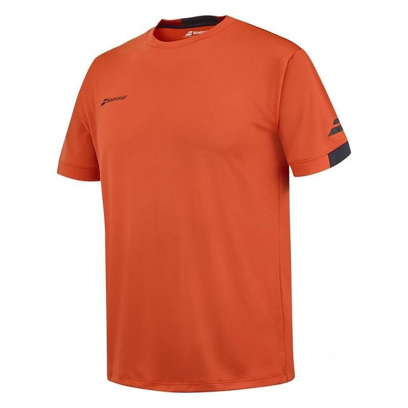 Tricou pentru copii Babolat PLAY CREW NECK TEE 2024 - fiesta red, tricou sport stilat pentru echipament de tenis