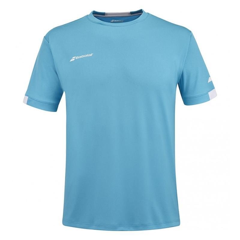 Tricou pentru copii Babolat PLAY CREW NECK TEE 2024 - cyan blue, tricou sportiv elegant pentru echipament de tenis și copii activi