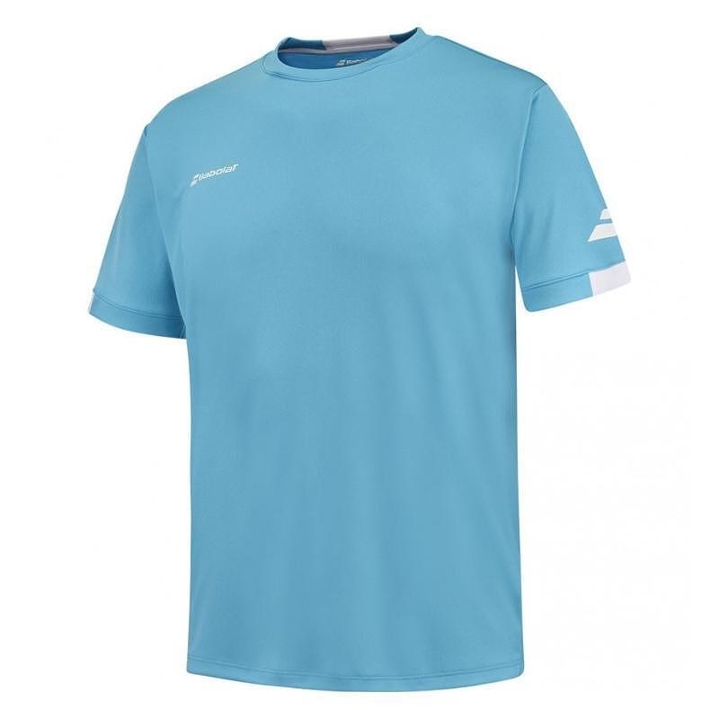 Tricou pentru copii Babolat PLAY CREW NECK TEE 2024 - cyan blue, tricou sportiv elegant pentru tenis și echipament de tenis.