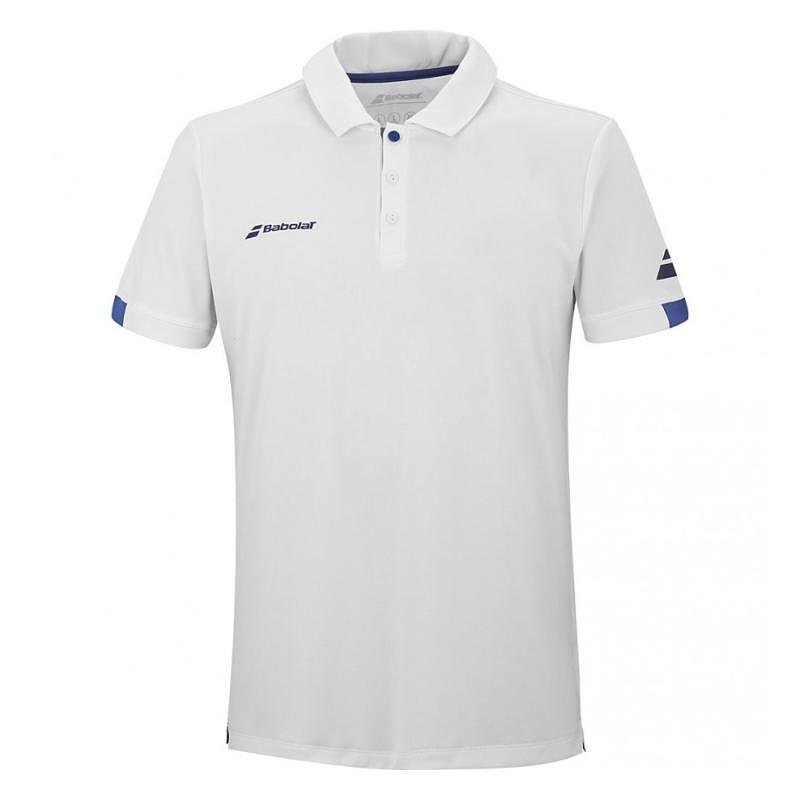 Tricou de copii Babolat PLAY POLO BOY 2024 - alb, tricou polo alb pentru antrenamente și meciuri