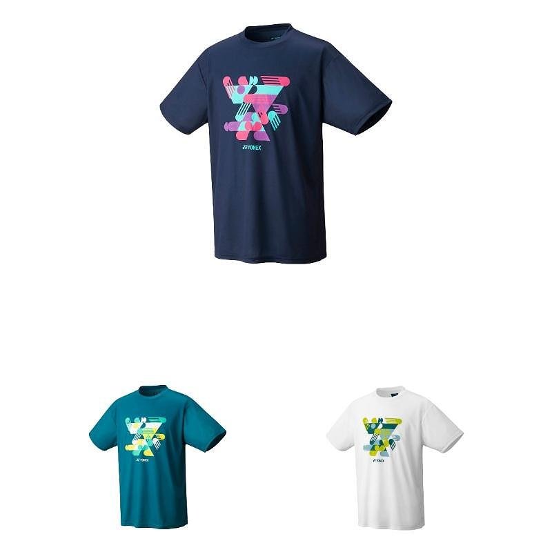 Tricou de tenis pentru copii Yonex YJ0043 albastru-verde cu protecție UV, material cu uscare rapidă și design sportiv elegant pentru copii.