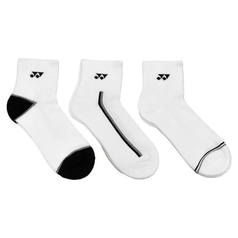 Șosete pentru copii Yonex 19234JEX, șosete albe confortabile, asortate, 3 perechi pentru sport și tenis
