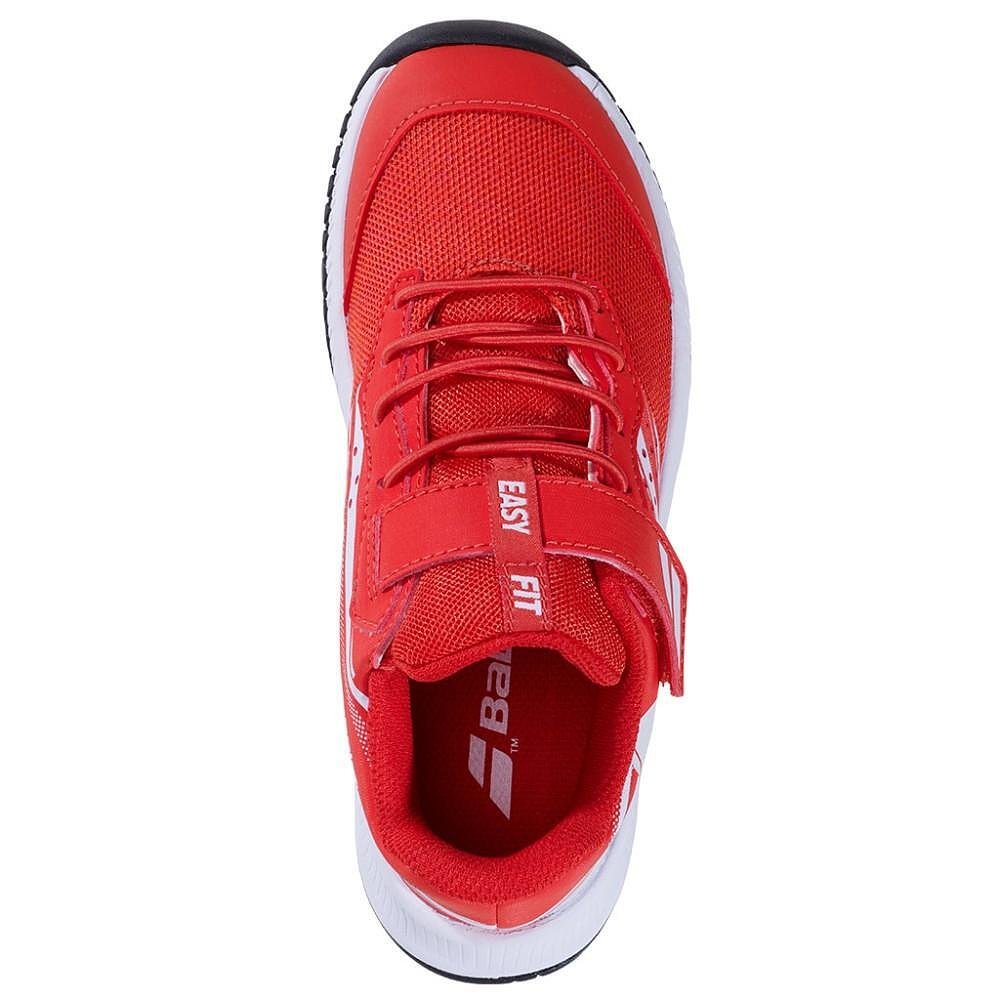 Детски маратонки Babolat PULSION KID AC CHERRY TOMATO / WHITE – леки тенис маратонки за деца с комфорт и стабилност.