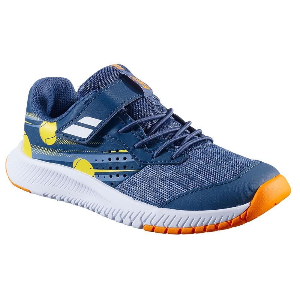 Детски маратонки Babolat PULSION KID ALL COURT BOY - blue, yellow за тенис и all courts комфорт