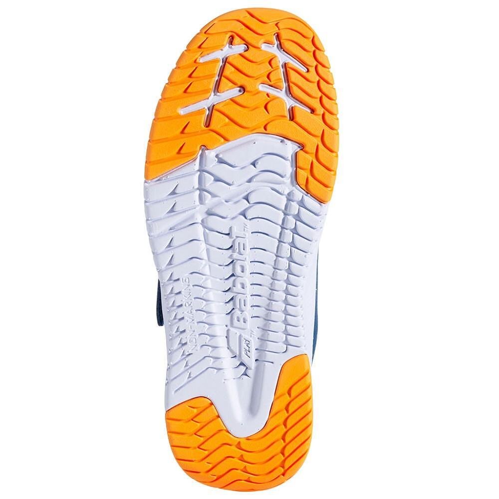 Детски маратонки Babolat PULSION KID ALL COURT BOY - blue, yellow с подметка за all courts и сигурно сцепление