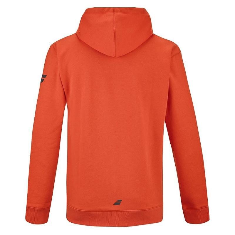 Kids' Babolat EXERCISE HOOD SWEAT - fiesta red sweatshirt, a comfortable model for training and leisure time.