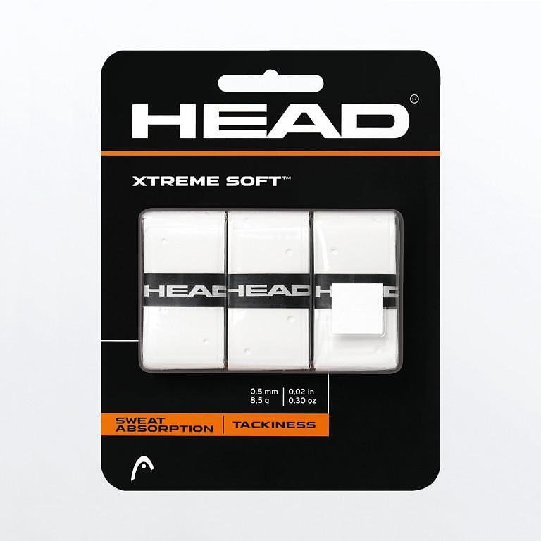 HEAD XTREME SOFT x3 - white – tennis grips with excellent grip, absorption, and comfort for padel racquets and tennis racquets.