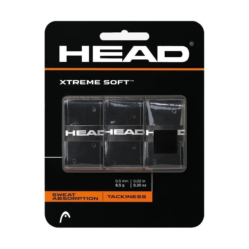 HEAD XTREME SOFT x3 grips - black for tennis and padel racket, with excellent grip and absorption
