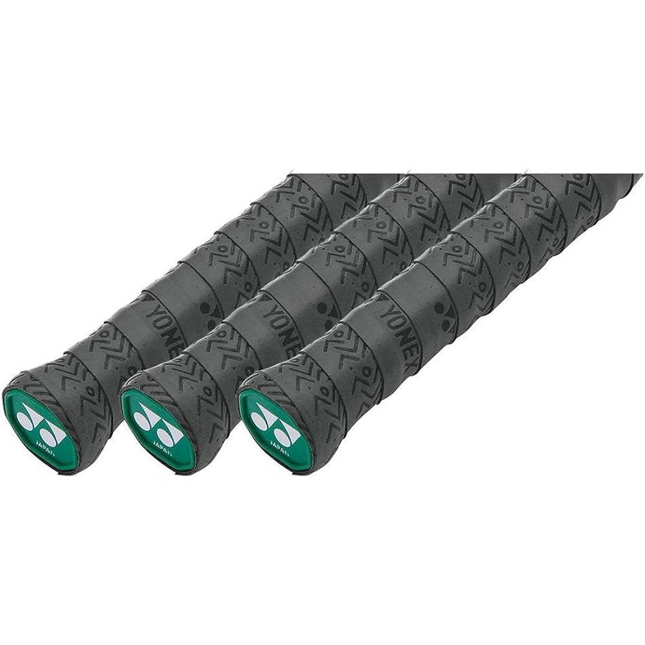 Gripuri Yonex STRONG GRAP Black - 3 bucăți pentru rachetă de tenis și rachetă de padel, negre, aderente și rezistente