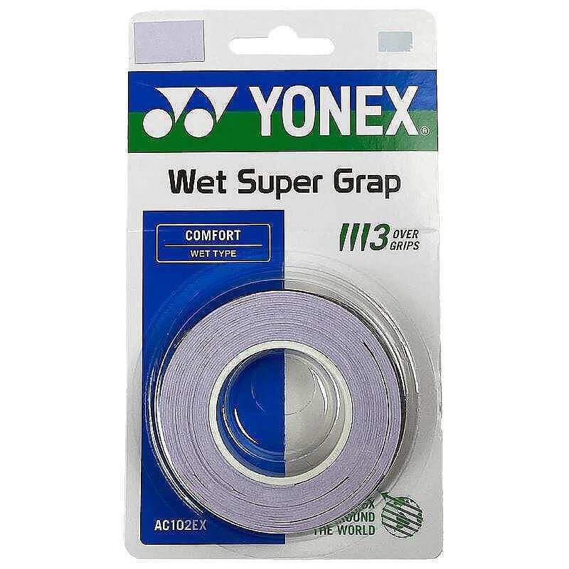 Yonex WET SUPER GRAP Pale Lilac grips - 3 pieces for tennis rackets and padel rackets with excellent control