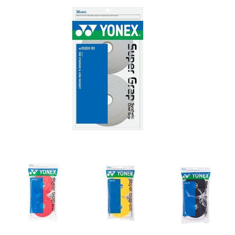 Yonex WET SUPER GRAP Black grips - 30 pieces - black Yonex tennis grips for better control, absorption, and feel.