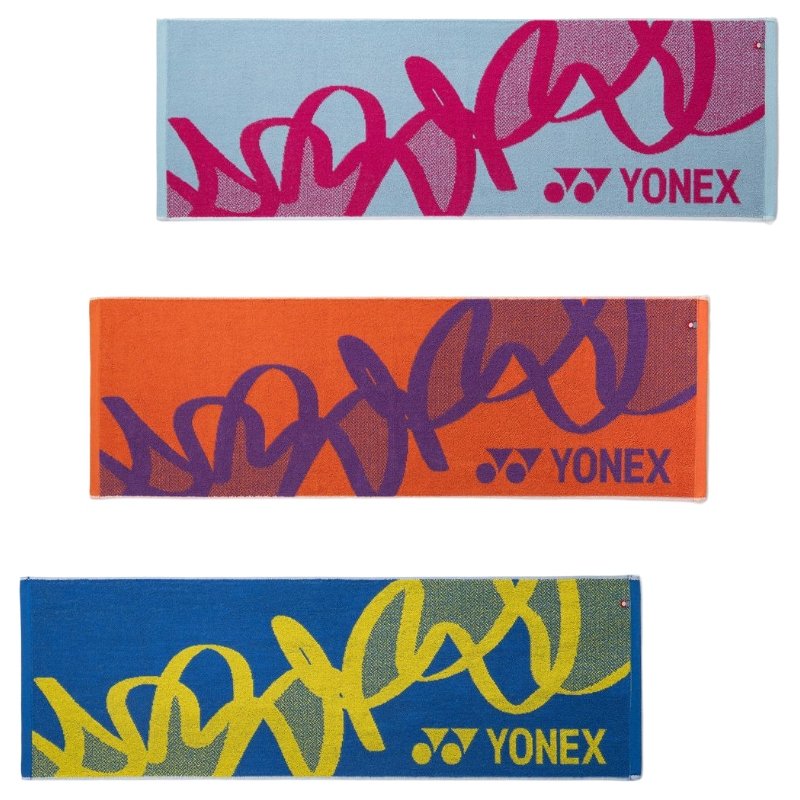 Кърпа Yonex 30х100 Aqua Blue, комплект от три цветни кърпи с лого Yonex, идеални за тенис и фитнес.