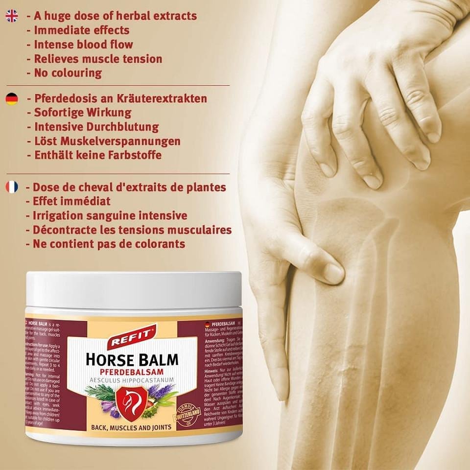 Balsam pentru cai REFIT Horse balm 230 ml pentru dureri foarte puternice, cu efect imediat și de lungă durată, de la renumitul la nivel mondial Karlsbad Spa Natural