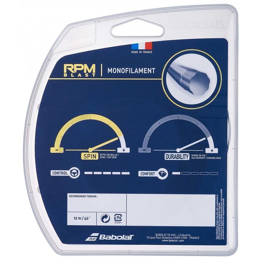 Кордаж Babolat RPM BLAST 12m - монофилamentен кордаж за тенис с топ спин, комфорт и издръжливост