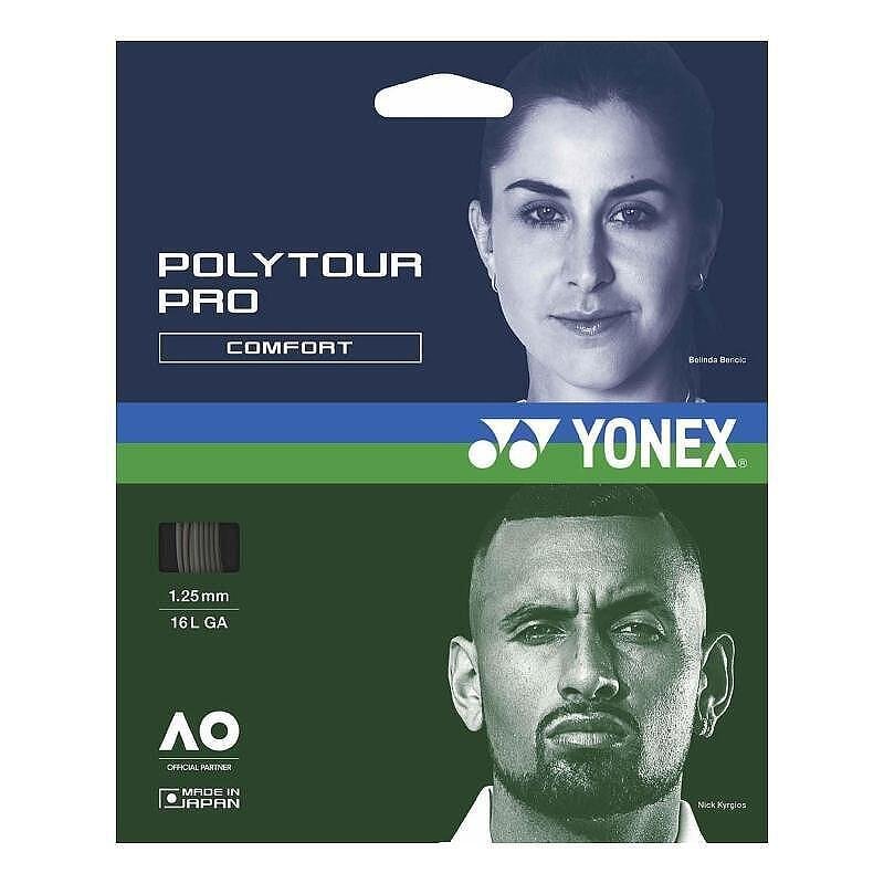 Кордаж Yonex POLYTOUR PRO 125 Graphite - мек, универсален polyester монофил за тенис ракети