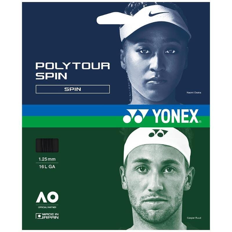 Кордаж Yonex Polytour Spin 1.25/16 Black