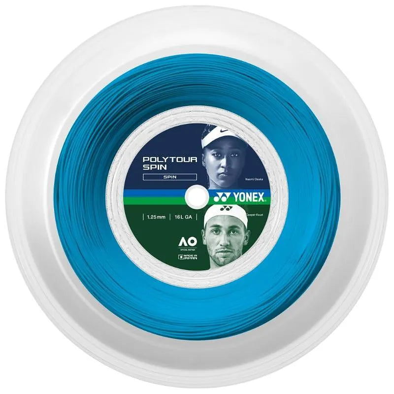 Рулон Yonex Polytour Spin 1.25/16 Cobalt Blue - тенис кордаж в AllCourt