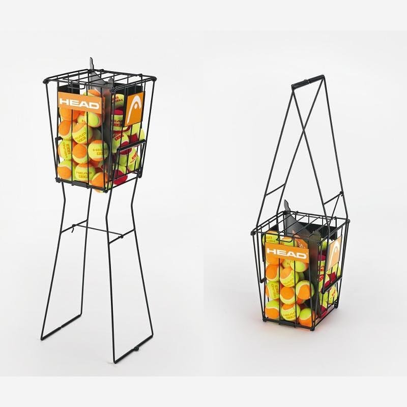 Ball basket with HEAD divider for tennis and padel rackets, a convenient basket for tennis balls and gear organization