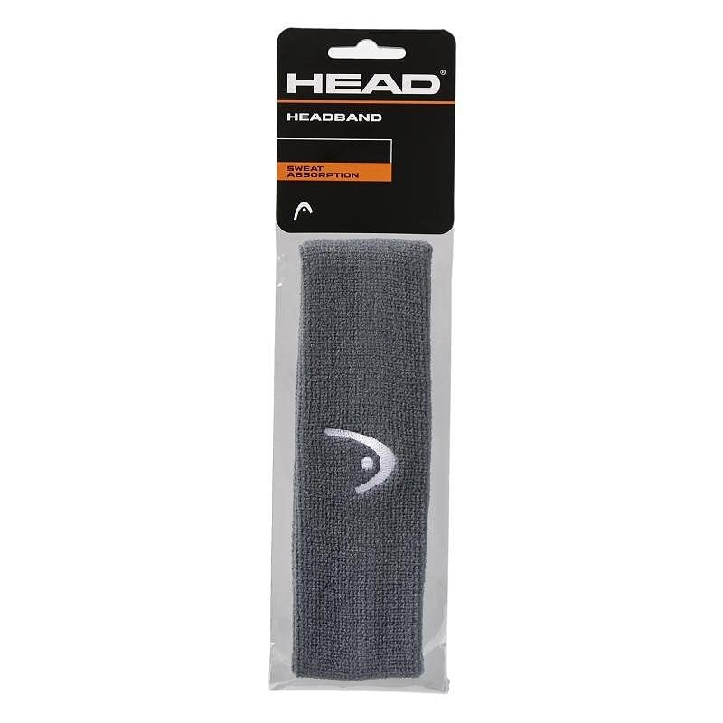 HEAD Band - anthracite headband, elastic sweatband for comfort during tennis, padel, and fitness.
