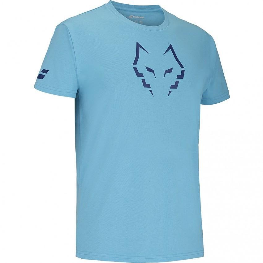Men's Babolat COTTON J. LEBRON CYAN BLUE 2025 T-shirt – soft cotton T-shirt for tennis and padel