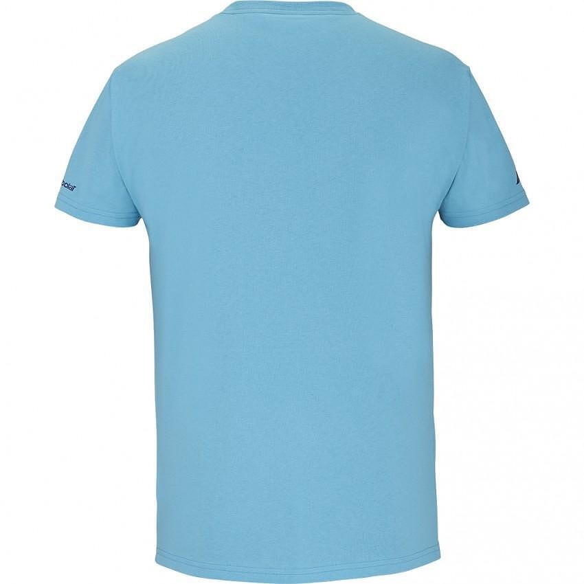 Men's Babolat COTTON J. LEBRON CYAN BLUE 2025 T-shirt, a cotton and comfortable sports T-shirt in cyan blue