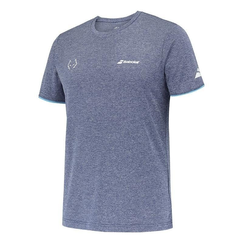Мъжка тениска Babolat CREW NECK LEBRON 2025 - estate blue, лека и дишаща за падел и тенис
