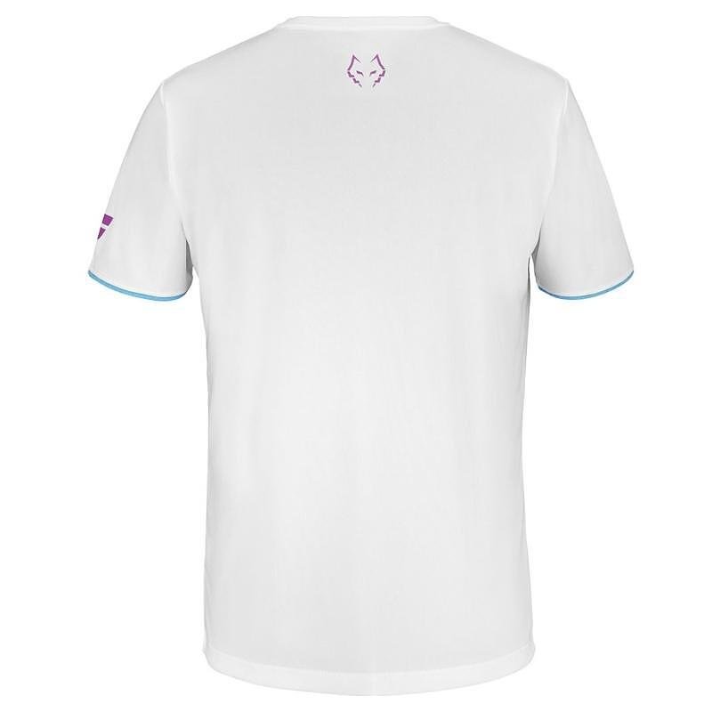 Мъжка тениска Babolat CREW NECK LEBRON 2025 - white, бяла тениска за падел с лого El Lobo