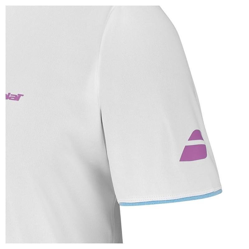 Мъжка тениска Babolat CREW NECK LEBRON 2025 - white, лека и дишаща за падел и тренировки