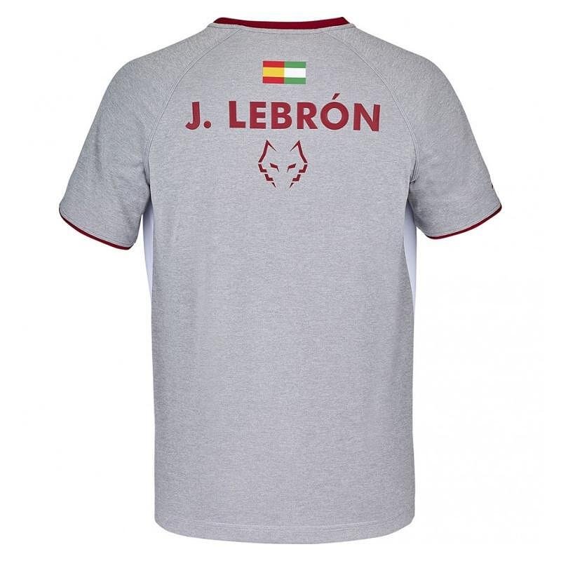 Мъжка тениска Babolat CREW NECK TEE LEBRON - бял, гръб, удобна тенис екипировка за падел и тенис